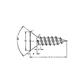 Phillips cross flat head tapping screw UNI 6955/DIN 7982 stainless steel 316 4,2x38